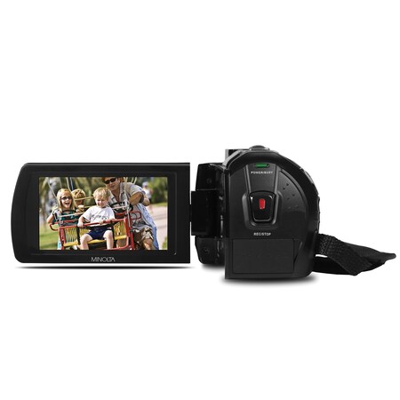 Minolta MN200NV 1080p Full HD IR Night Vision Wi-Fi Camcorder (Black) MN200NV-BK